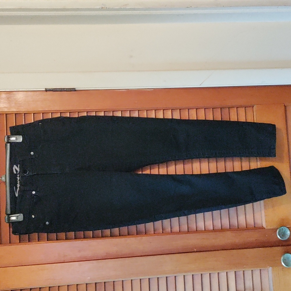 Seven7 women's size 4 tummyless high rise skinny black jeans
